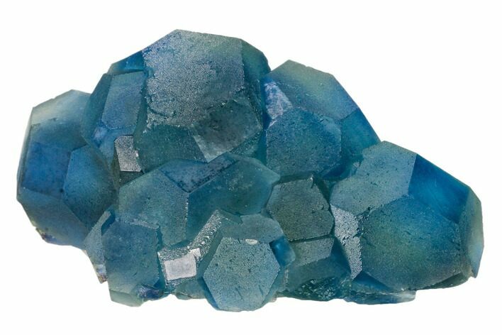 Blue-Green Cuboctahedral Fluorite on Sparkling Quartz - China #161796